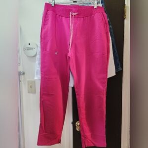 Fabletics Women's Hibiscus Pink Ion Straight Leg Scrub Pants